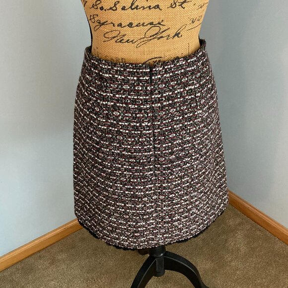 Loft Outlet Skirt Sparkly Black Red White Blend - Picture 2 of 9